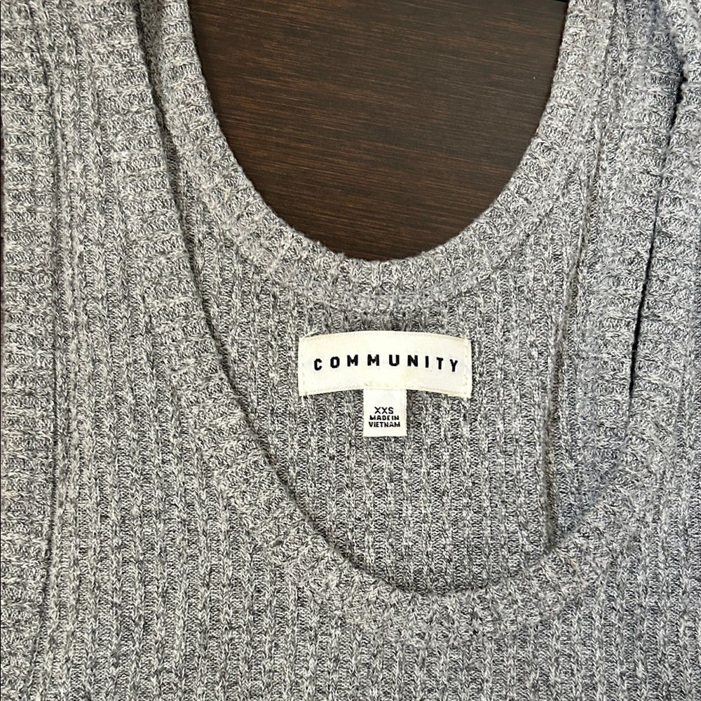 Ribbed Tank Dress - Heather Gray - Picture 2 of 3